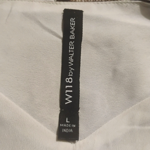 W118 by Walter Baker Abstract Print Faux Wrap Dress Size L in Brown & Cream - Picture 2 of 14